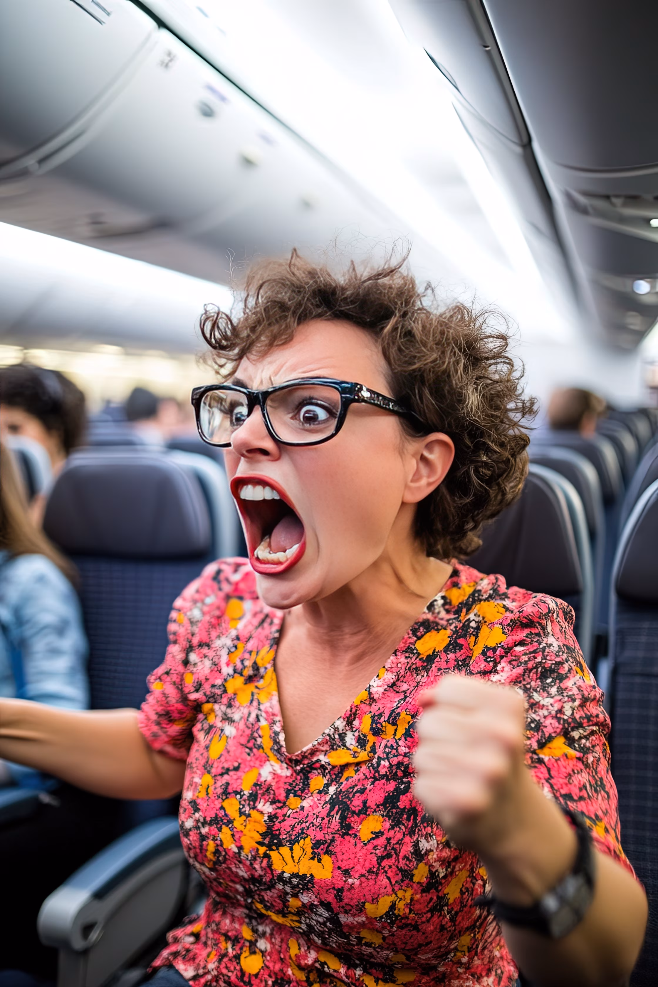 Unruly passenger causing a disturbance in the cabin